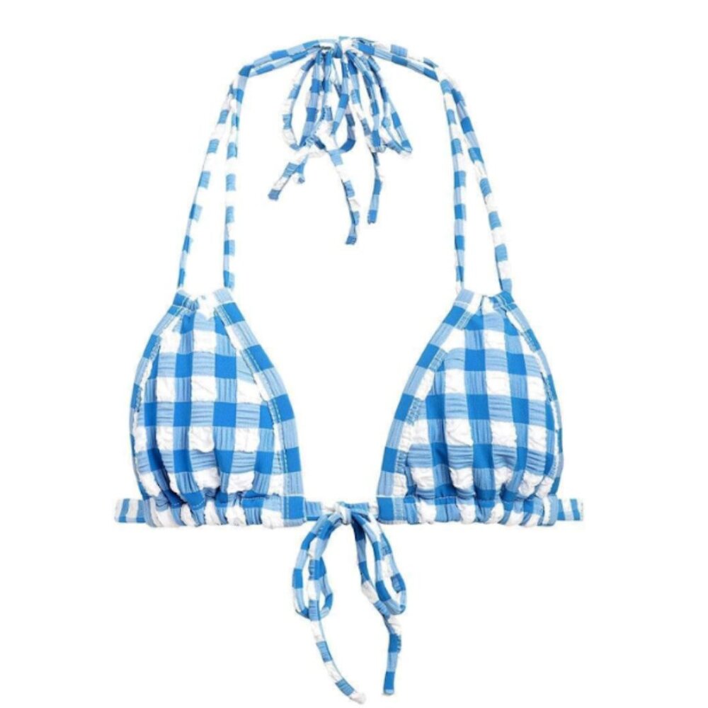 Blue Gingham Euro Bow Bikini Top & Bottom | Montce